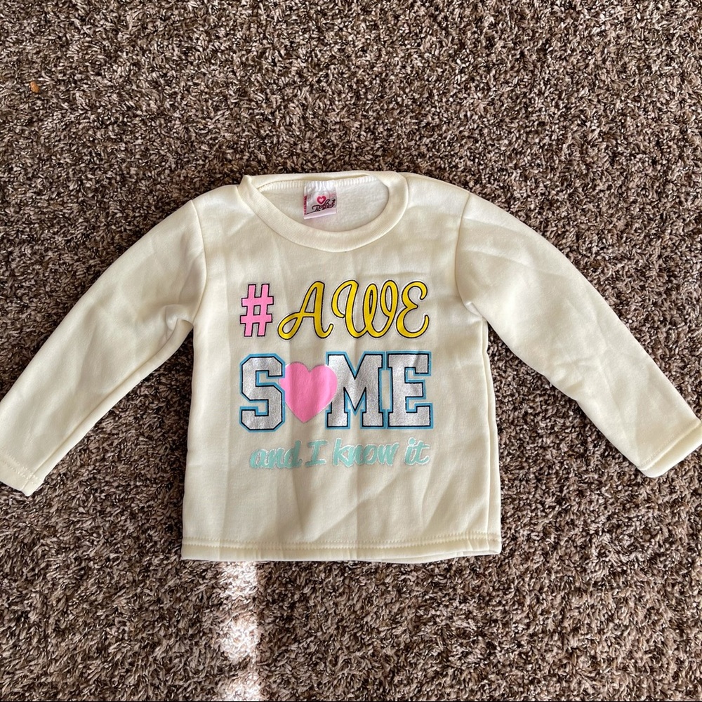 Girls “Awesome” Toddler Sweater